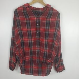 Madewell plaid hilo button up top size XS